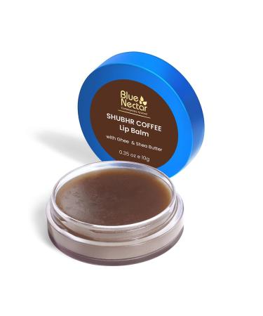 Blue Nectar Shubhr Coffee Lip Balm with Ghee for Dryness and Lips Brightening |100% Ayurvedic | Paraben & Sulphate Free (0.52 oz 10 Herbs)