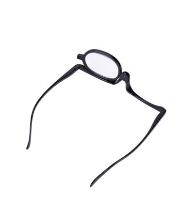 Make-up glasses Make up glasses Reading glasses Presbyopia glasses Visual aid Reading aid Rotatable flip up glasses (black 400)