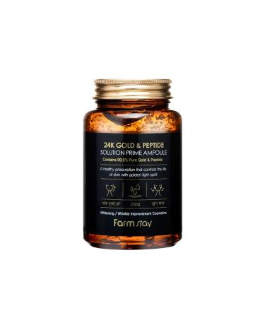 FARMSTAY 24K Gold & Peptide Solution Prime Ampoule 250ml / 8.45 fl.oz.
