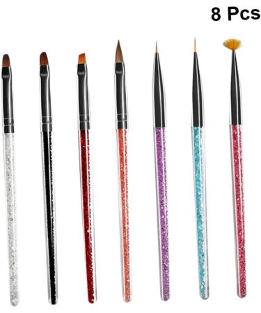 Ipetboom 1 Set Nail Painting Tools Powder Nail Brush Hair Bristles Nail Brush Round Flat Nail Brush Acrylic Nail Brush Glitter Manicure Pens Nails Brush Nail Art Pen Pull Wire Sector - Buy Online on GoSupps.com