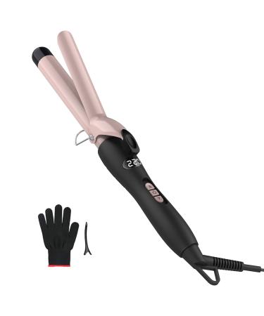Pretfy Hair Curling Tongs 25mm Hair Curler Curling Iron Wand of Ceramic Tourmaline LCD Display 60-220 Adjustable Temperature 30s Quick Heating Anti-scald Auto Shut-Off with Gloves Hair Clip (25mm) - Buy Online on GoSupps.com