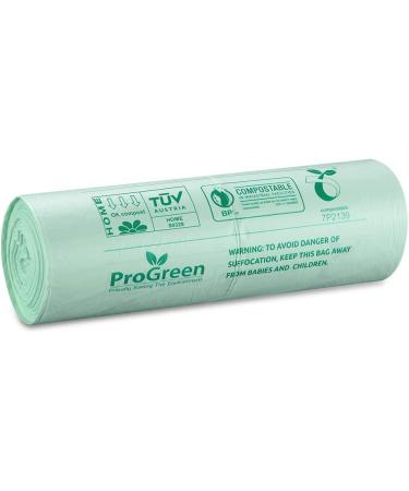 ProGreen 3 Gallon 100% Compostable Trash Bags - 100 Count | Extra Thick 0.71 Mil | Kitchen Compost Bin Bags for Food Scraps and Yard Waste | ASTM D6400 BPI & TUV AUSTRIA Certified - Buy Online on GoSupps.com