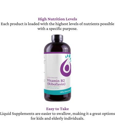 16oz Liquid Vitamin B2 (Riboflavin) Dietary Supplement - Professionally Formulated Natural Products - Buy Online on GoSupps.com