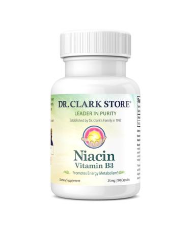 Dr. Clark Niacin (Vitamin B3) Supplement, 25mg, 100 Capsules