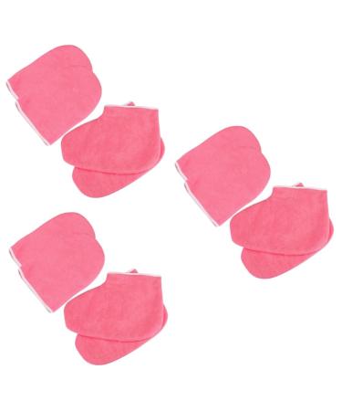 minkissy 3 Sets Paraffin Accessories Wax Bath Mitts Paraffin Wax Insulated Mitts End Papers for Hair Perm Paraffin Treatments Wax Bath Hand Cover Wax Foot Cover Red Care