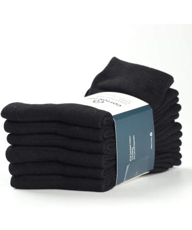 COTTON DAY Unisex Kids Crew Socks 6 Pack Seamless Toe Black White Navy, Size 6-8 Years - Buy Online on GoSupps.com