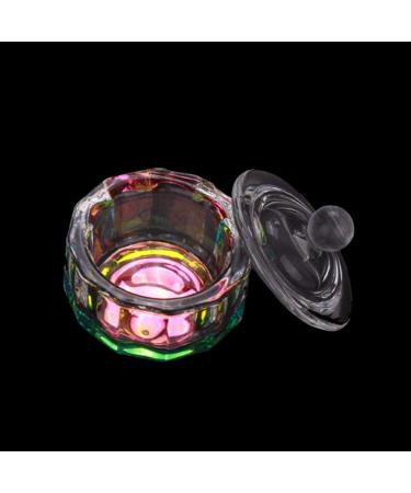 GSHLLO 2 Pcs Colorful Nail Art Glass Acrylic Dappen Dish Liquid Powder Crystal Cup Glassware Tools with Lid H - Buy Online on GoSupps.com
