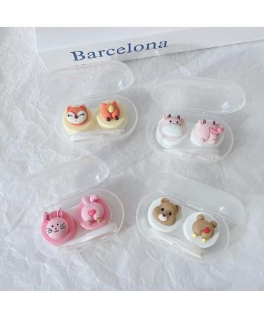 Portable Mini Contact Lenses Case - Cute Cartoon Travel Set for Girls - Cow Design - Ideal Gift & Lens Container - Buy Online on GoSupps.com