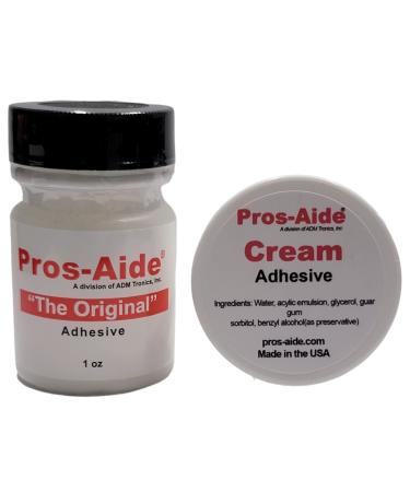 Pros-Aide Original Adhesive 1 oz & Cream 0.5 oz - Prosthetic Adhesive for Makeup Artists - Buy Online on GoSupps.com