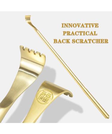 Brass Back Scratcher - Durable 46.5 Rod for Effective Itching Relief | Gold Color | Ideal for Seniors - Buy Online on GoSupps.com