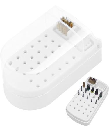 Nail Drill Bit Holder - 2 in 1 Nail Drill Bit Set & Holder | Nail Drill Stand with Non-Slip Base Anti-Splash Design for Home Salon - Buy Online on GoSupps.com