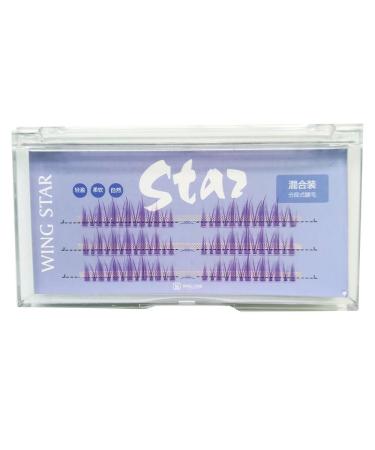 Purple Lashes Cluster Lashes Colored Manga Lashes Colored Eyelash Extensions 13mm Individual Lashes Little Devil Wispy Eyelashes Diy Eyelash Colorful False Eyelashes (Purple | 0.07mm | C Curl)