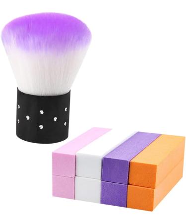 Ipetboom 1 Set Manicure Kits Mushroom Kit Pedicure Kit Sanding Buffing Block Mushroom Cleaning Brush Makeup Powder Blush Barrette Clips for Crafts Makeup Brush Large Nail Sponge Purple - Buy Online on GoSupps.com