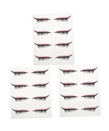 BIUDECO 12 Pairs Plastic 3d Stickers Eyeliner Strip Sticker Colorful Eyeliner Pink Puffy Stickers