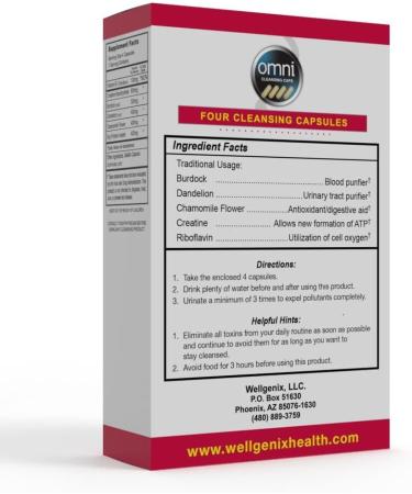 Wellgenix Omni Quick Flush Detox Pills - Extra Strength Toxin Rid Cleanser (4 Fast Caps) - 1 Pack - Buy Online on GoSupps.com