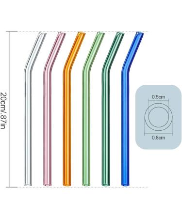 Pzhoais Reusable Glass Straws Bent Glass Drinking Straws with 2 Cleaning Brushes Straws for Smoothies (Multicolor 12 Pack) - Buy Online on GoSupps.com