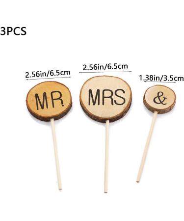 3 Pcs Insert Card Cakes Individuality Cake Toppers Wooden Cupcake Toppers for Men Women Party - Buy Online on GoSupps.com