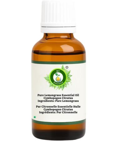 R V Essential Pure Lemongrass Essential Oil 50ml (1.69oz)- Cymbopogon Citratus (100% Pure and Natural Therapeutic Grade) - Buy Online on GoSupps.com