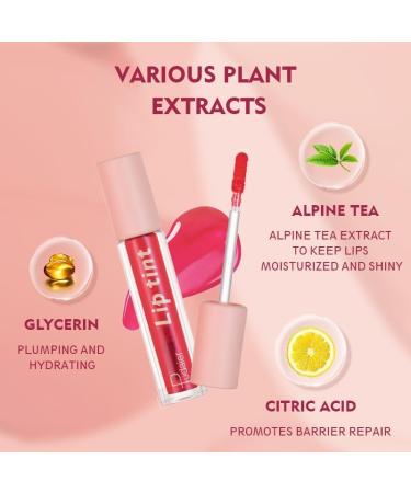 Lip Tint Stain Makeup Long Lasting Lip Tint Natural Lip Stain Highly Pigmented Liquid Lipstick Waterproof Light Lip Stain with Matte Finish 04 R4 - Buy Online on GoSupps.com