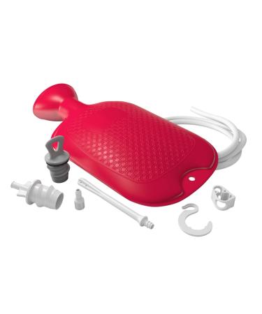 Flents Douche and Enema Combination Kit for Men and Women, Large Capacity, Multipurpose Cleaning System, Made with Comfortable Material, Red (1.66 L) 1.66 Liter