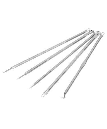 Shop 5pcs Stainless Steel Blackhead Removal Tool Set - Double-Ended Acne & Pimple Tool for Effective Skin Care - Buy Online on GoSupps.com
