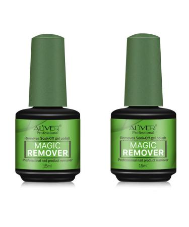 Nail Polish Remover Remove Gel Nail Polish Within 2-3 Minutes - Quick & Easy Polish Remover - No Need For Foil Soaking Or Wrapping 0.5 Fl Oz(Green-pack of 2) Green-2