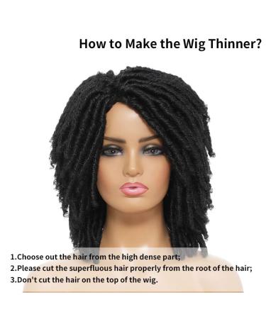 Dreadlock Synthetic Braiding Short Wig | Crochet Twist Braids Afro Curly Wig for Black Women | 6 inch 1B Color - Buy Online on GoSupps.com