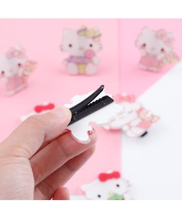 Japanese Character Hair Accessories Set - Kuromi Melody Hair Clips, Cinnamoroll Pompom Purin Hair Ties, Hello Kitty 10pcs - Perfect Gift for Girls - Buy Online on GoSupps.com