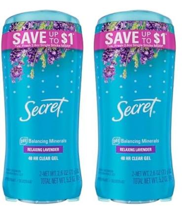 Secret Fresh Clear Gel Deodorant for Women Relaxing Lavender Scent 2.6 oz (Pack of 4)