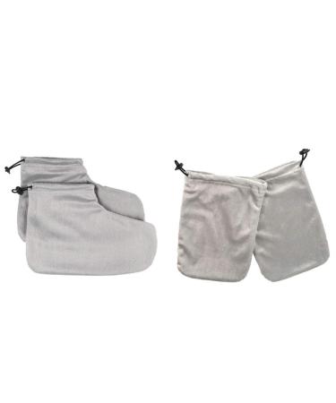 Lurrose Paraffin Wax Bath Gloves & Booties Set for Thermal Treatment - Spa Therabath Insulated Mittens for Wax Care - Grey - Buy Online on GoSupps.com