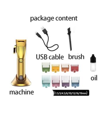 Professional Hair Clippers with LED Display | All-Metal Body Electric Trimmer & Diamond Blade - 8 Color Coded Guides Included - Buy Online on GoSupps.com