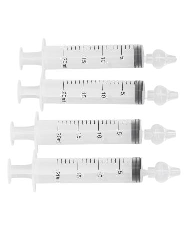 Professional Syringe Baby Nasal Irrigator 4pcs Reusable Portable 20ml Nasal Irrigator with Silicone Nasal Suction Tip Nasal Wash Cleaner