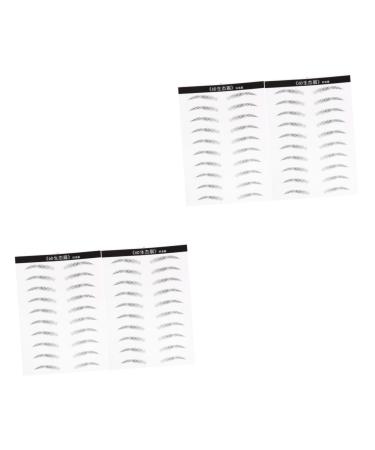 Balacoo 4 Sheets Pairs Black Makeup Artificial Eyebrow Patch Brow Tatoo Eyebrow Stickers Eyebrows 3d Make up