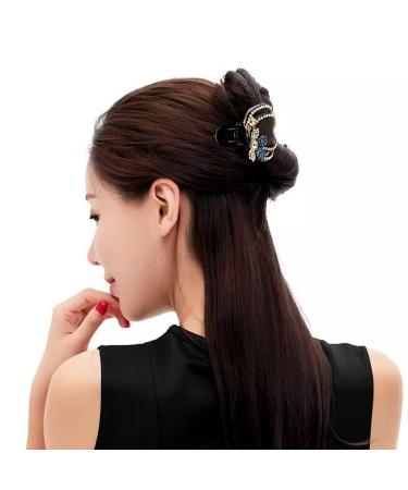 Yusier 2PCS Heart-Shaped Rhinestone Hair Clips - Plum Blossom-C | Women's Duckbill Ponytail Barrettes for Decorative Hair - Buy Online on GoSupps.com