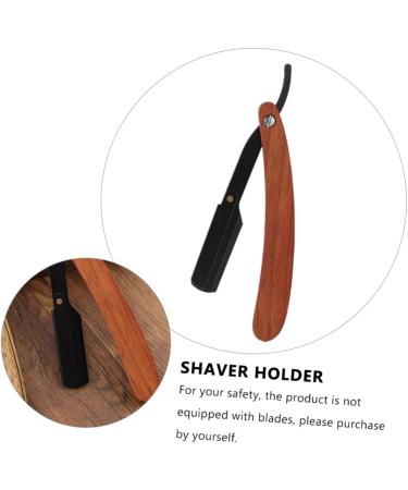 Magiclulu Manual Razor Holder Bracket - Professional Barber Tools for Clear Face & Beard - Red Sandalwood | 14.8x2.7x0.9cm - Buy Online on GoSupps.com