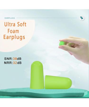 100 Pairs Foam Earplugs - 32dB Noise Cancelling for Sleep & Travel | Super Soft & Comfortable with Eye Mask (Green) - International Shipping Available - Buy Online on GoSupps.com