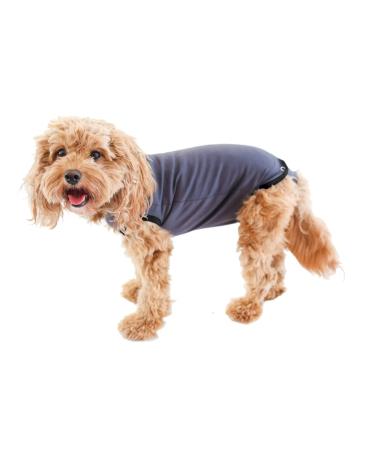 BellyGuard - After Surgery Dog Onesie, Recovery Suit for Dogs, Comfortable Substitute for Cone for Dogs After Surgery,Dog Recovery Suit with Stretch-Fit Cotton Material and Adjustable Rear Flap Medium Grey