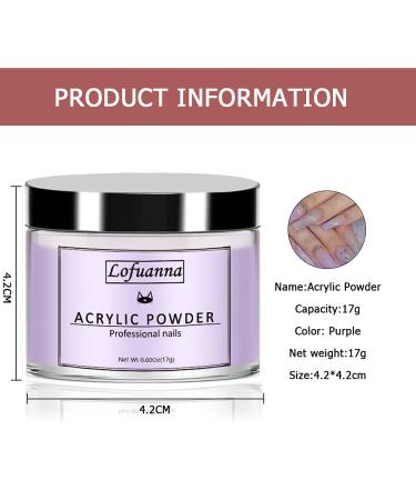 LOFUANNA 17G Professional Acrylic Powder - Salon Quality Nail Extension & Art System (12 Purple) | Perfect for Home & Salon Use - Buy Online on GoSupps.com