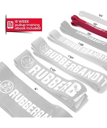 Rubberbanditz Heavy Duty Pull Up Assist Resistance Bands | Loop Exercise Workout Bands for Powerlifting Mobility & Stretching - Red - Buy Online on GoSupps.com