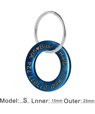 Shop LYL Blue Stainless Steel Dog Tag - Deep Engraved Front & Back Ring Shape (Small) - Perfect for International Shipping! - Buy Online on GoSupps.com