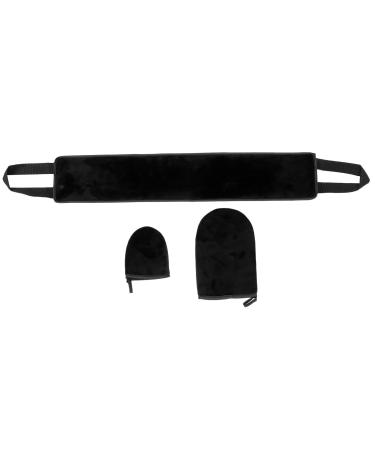 Gatuida Ensemble de 3 Moufles Applicateurs Autobronzants sans Doigts Kit de Bronzage Noir Double Face Bande lastique Petit et Grand Taille pour Application Uniforme et Exfoliation