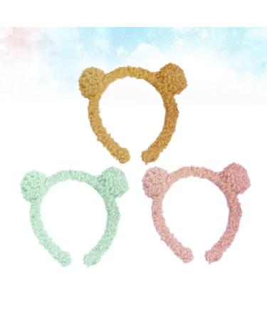 Tomaibaby 3Pcs Bear Ears Herring Band - Plush Fluffy Hair Hoops & Makeup Accessories for Stylish Hair - Buy Online on GoSupps.com