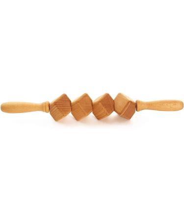 Mr. Woodware Professional Anti-Cellulite Massage Roller - 39 cm Wooden Cubes for Lymphatic Drainage & Soft Tissue Therapy - Recommended by Experts - Buy Online on GoSupps.com