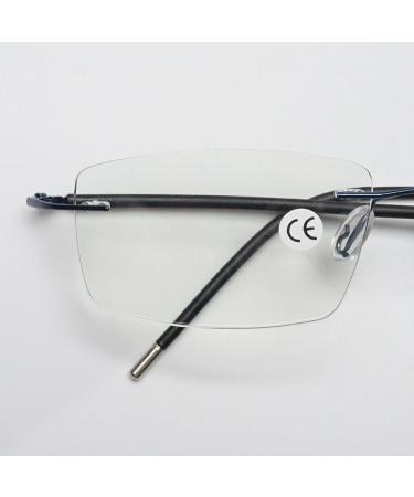 Vevesmundo Multifocus Reading Glasses Set - Blue Light Filter Metal Half Reading Aids for Men (Black Red Gold) - 3.0x Magnification - Buy Online on GoSupps.com
