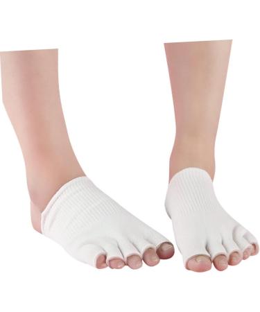 Beavorty 1 Pair Gel Toe Protector Foot spa Sock Toe moisturizing Sock Bunion Straightener Toe spacers Toe Spreader Heel Sleeves for Cracked Heels Open Toe Socks Five Toes White - Buy Online on GoSupps.com