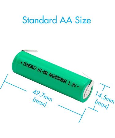 Tenergy AA 1.2V NiMH 2000mAh Flat Top Rechargeable Batteries - 10 Pack | International Shipping Available - Buy Online on GoSupps.com