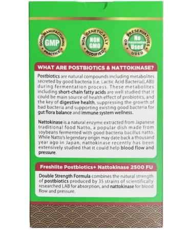 FRESHLITE Natural Blood Pressure Support with Premium NATTOKINASE - 60 Veg Capsules - Made in Japan - Buy Online on GoSupps.com