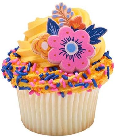 24 Spring Floral Flower Cupcake Rings Topper - Buy Online on GoSupps.com