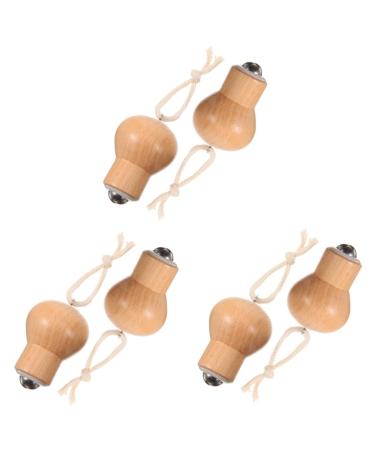 minkissy 6 Pcs Massager Light Bulbs The Tools Body Massage Tools Walker Face Tool Facial Tool Skincare Eye Roller Face Care Supply Wooden Massage Roller Household Massage Equipment Beech 5.00X4.00X2.00CMx3pcs As Shownx3pcs