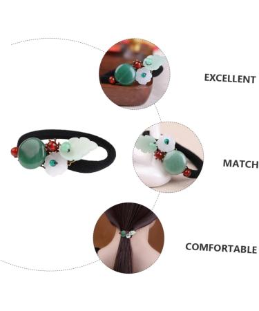 BIUDECO Hair Scrunchie Hanfu Hair Jewelry Hair Rope Hanfu Hair Accessory Qipao Hair Accessories Hair Elastics Chinese Hanfu Headwear Hanfu Hair Tie Miss Aventurine Jade Ponytail - Buy Online on GoSupps.com